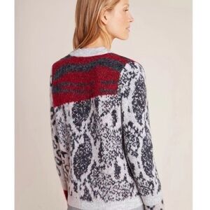 Anthropologie Moth Hadley Colorblock Leopard Print Sweater, Size S